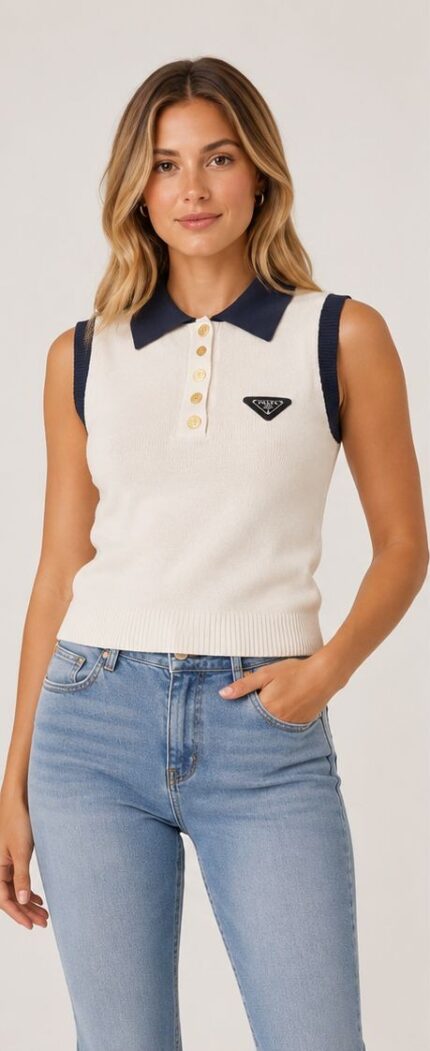 Top- ( Collar Sweater Vest)