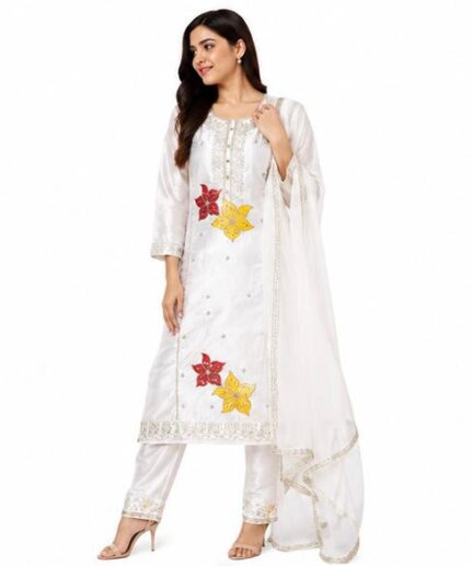 KUTI- (Premium Silk Blend Embroidered 3 Piece)
